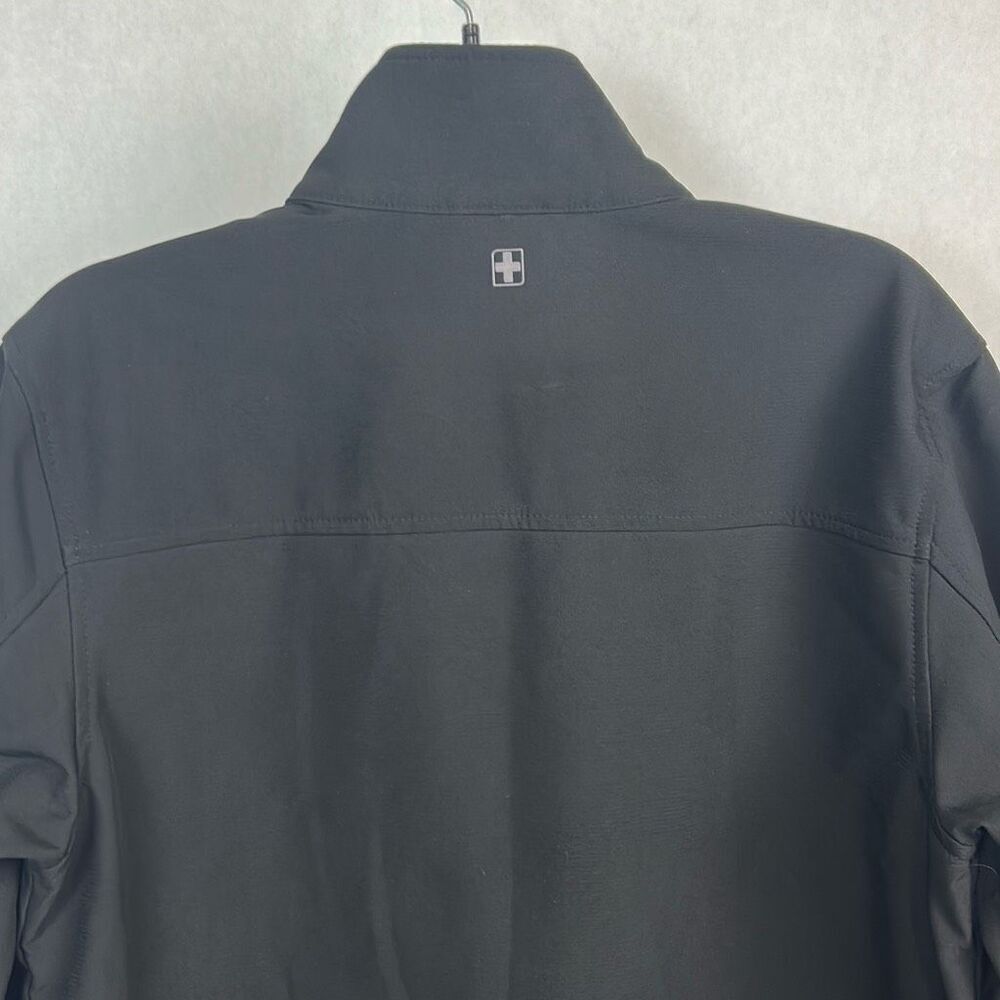 Swiss Tech Mens Softshell Jacket Sz Small Black Front Zip Hand Pockets - Picture 6 of 11